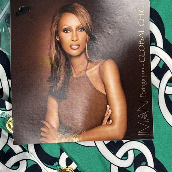 IMAN Tunic Jade GLOBAL CHIC V Neck Chain Link Flowy Blouse Corpcore Twee Office - Picture 16 of 16